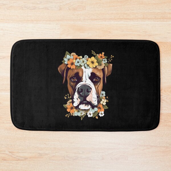 Item preview, Cute Boxer Surrounded with Blossom Flower Design Floral Art Pet Dog designed and sold by MysteriousJ.