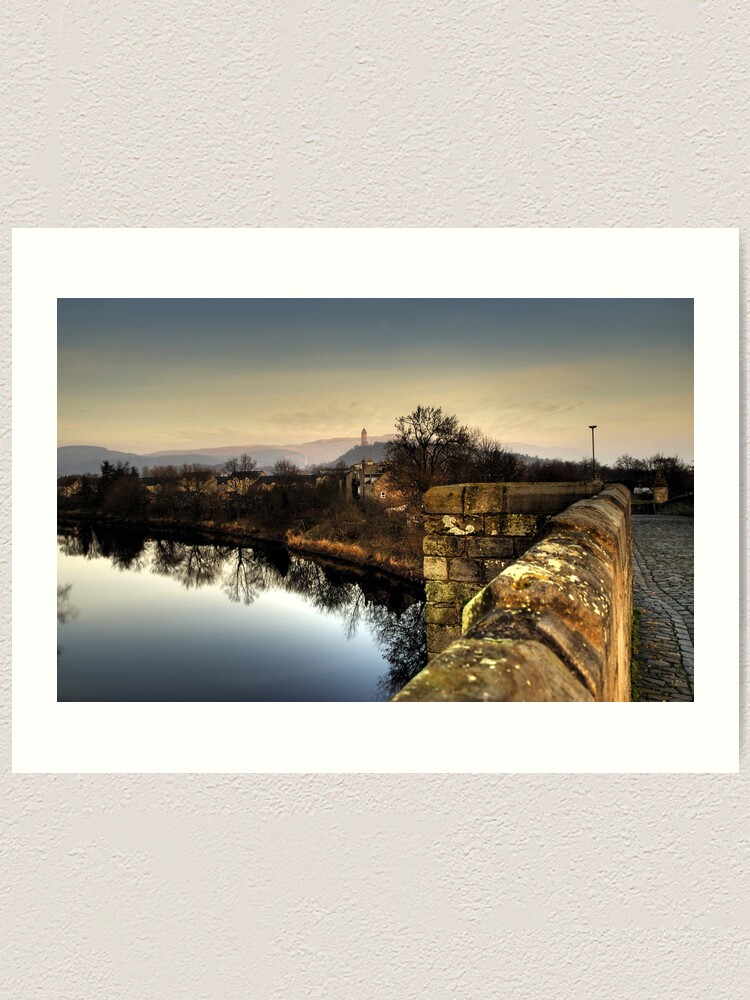 Alternate view of Wallace Monument from Stirling Bridge Art Print