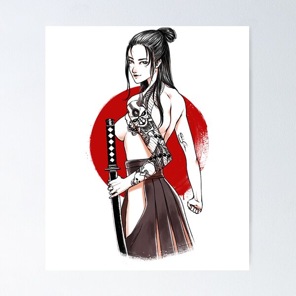 Item preview, Oni Tattoo Female Samurai designed and sold by tadhgwheeler.