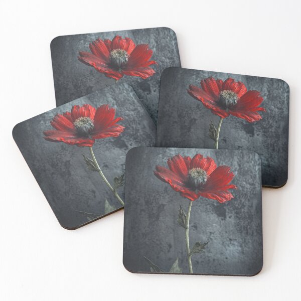 Item preview, "Vibrant Red Poppy" - A Striking UHD Art Piece Capturing a Red Poppy Against an Industrial Wall, Inspired by Realistic Renderings and Dark Surrealism designed and sold by stateofhuman.