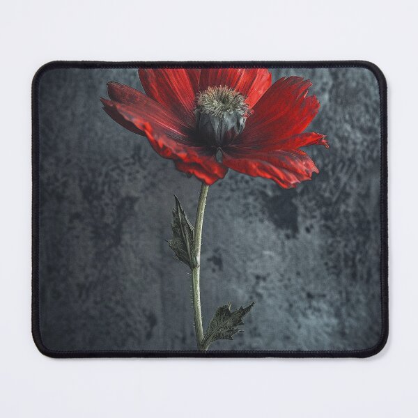 Item preview, "Vibrant Red Poppy" - A Striking UHD Art Piece Capturing a Red Poppy Against an Industrial Wall, Inspired by Realistic Renderings and Dark Surrealism designed and sold by stateofhuman.