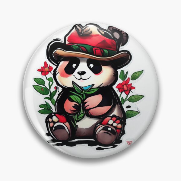Item preview, a panda wearing a British bowler hat and red boots designed and sold by JasmineYu4.