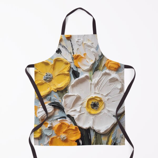 Item preview, Yellow and white flowers artistic texture impasto brush strokes abstract decorative painting24 designed and sold by UnaWu533.