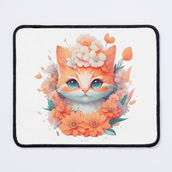 Item preview, kitten with flowers designed and sold by AZZDINE kholti.