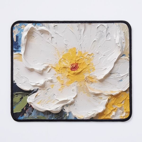 Item preview, Yellow and white flowers artistic texture impasto brush strokes abstract decorative painting25 designed and sold by UnaWu533.