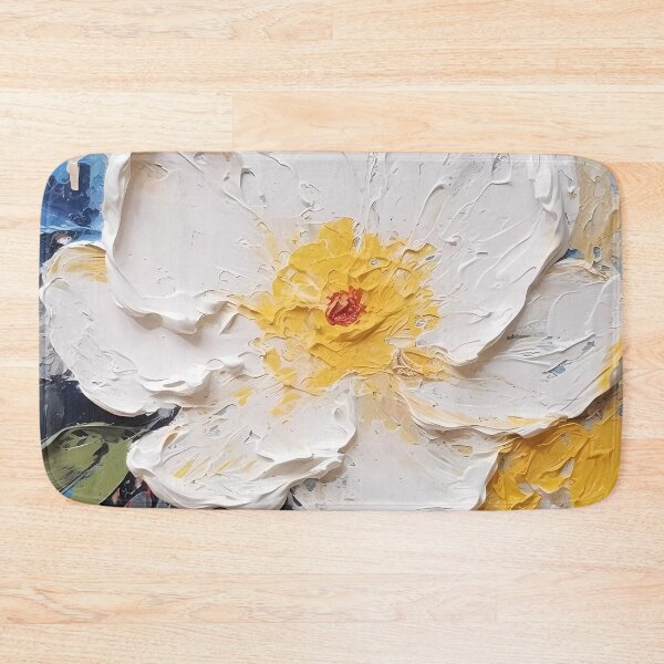 Item preview, Yellow and white flowers artistic texture impasto brush strokes abstract decorative painting25 designed and sold by UnaWu533.