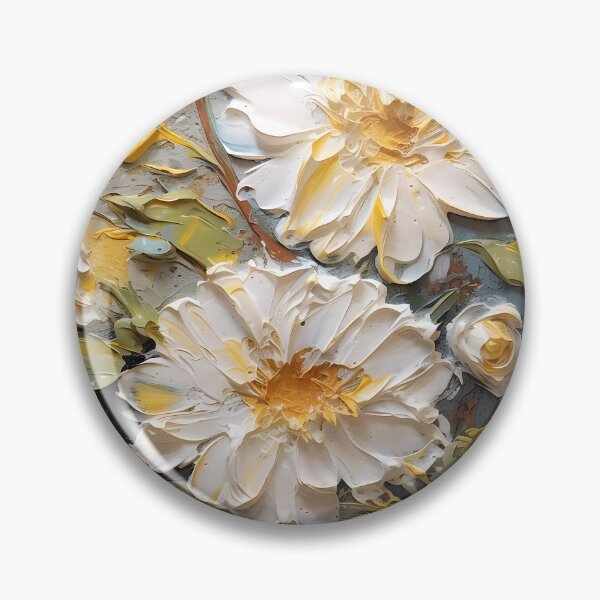 Item preview, Yellow and white flowers artistic texture impasto brush strokes abstract decorative painting26 designed and sold by UnaWu533.