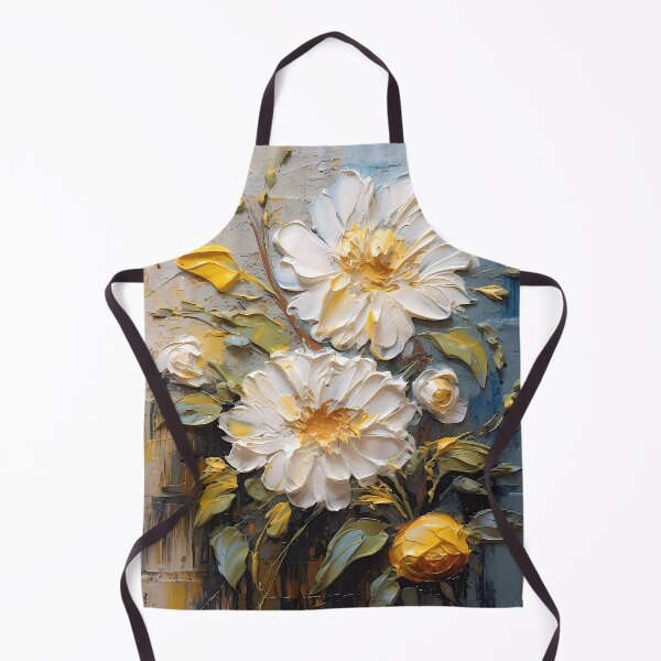 Item preview, Yellow and white flowers artistic texture impasto brush strokes abstract decorative painting26 designed and sold by UnaWu533.