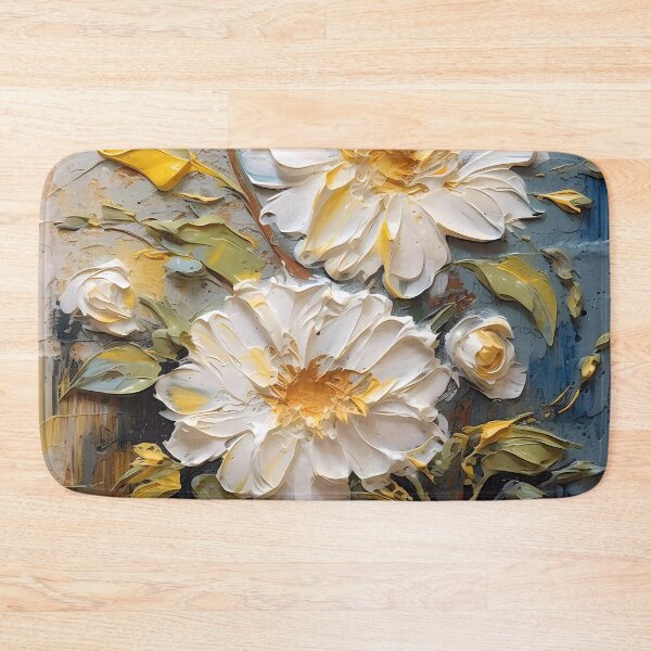 Item preview, Yellow and white flowers artistic texture impasto brush strokes abstract decorative painting26 designed and sold by UnaWu533.