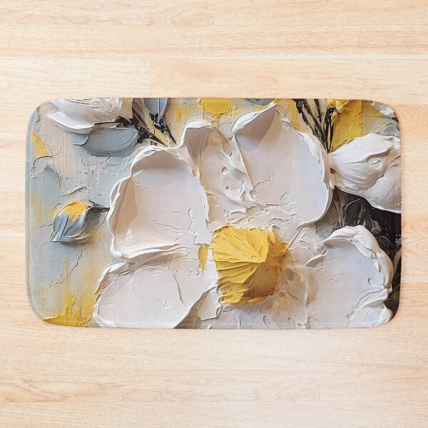 Item preview, Yellow and white flowers artistic texture impasto brush strokes abstract decorative painting27 designed and sold by UnaWu533.