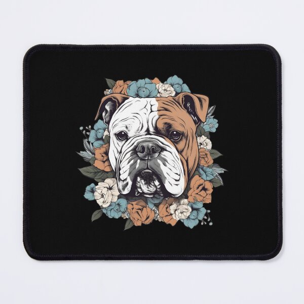 Item preview, Cute Bulldog Surrounded with Blossom Flower Design Floral Art Pet Dog designed and sold by MysteriousJ.