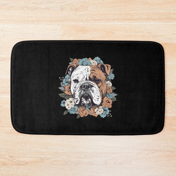 Item preview, Cute Bulldog Surrounded with Blossom Flower Design Floral Art Pet Dog designed and sold by MysteriousJ.