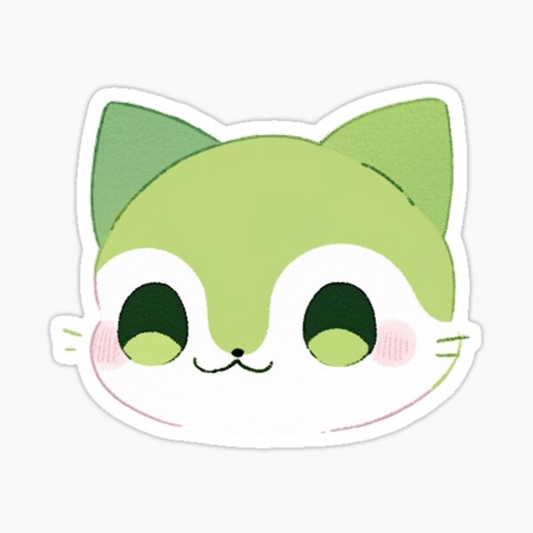 cute green kitten drawing RBonville Sticker