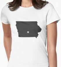 Iowa Love in Charcoal Women's Fitted T-Shirt