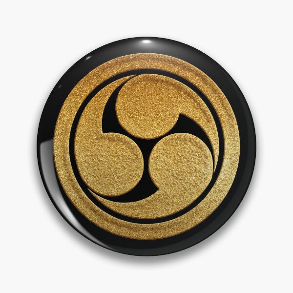 Item preview, Gold Maruni Migi Mitsu Tomoe Kamon designed and sold by Takeda-art.