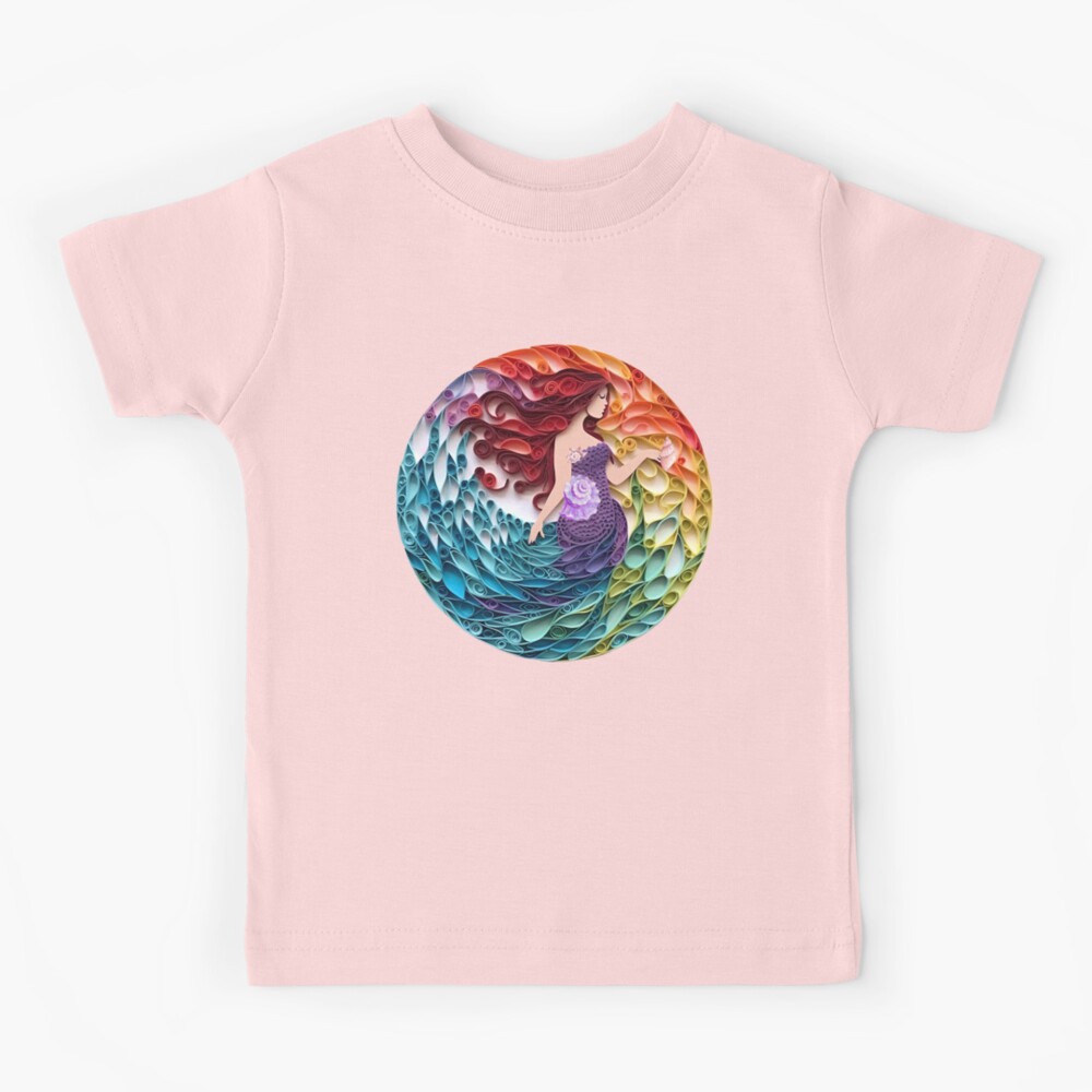 Rainbow colored ocean mermaid Kids T-Shirt for Sale by AdiRemba