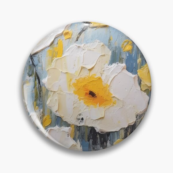 Item preview, Yellow and white flowers artistic texture impasto brush strokes abstract decorative painting29 designed and sold by UnaWu533.