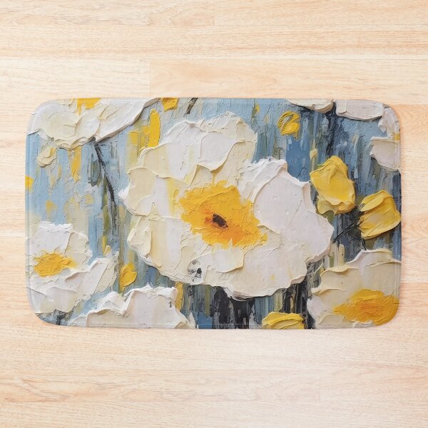 Item preview, Yellow and white flowers artistic texture impasto brush strokes abstract decorative painting29 designed and sold by UnaWu533.