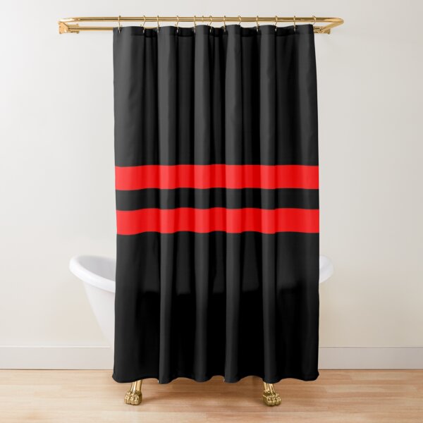  ALAGEO Cortina de ducha a rayas rojas y blancas para baño, cortinas  de ducha de tela de poliéster Waterprrof, cortinas decorativas rojas de  Navidad para juegos de cortinas de baño con