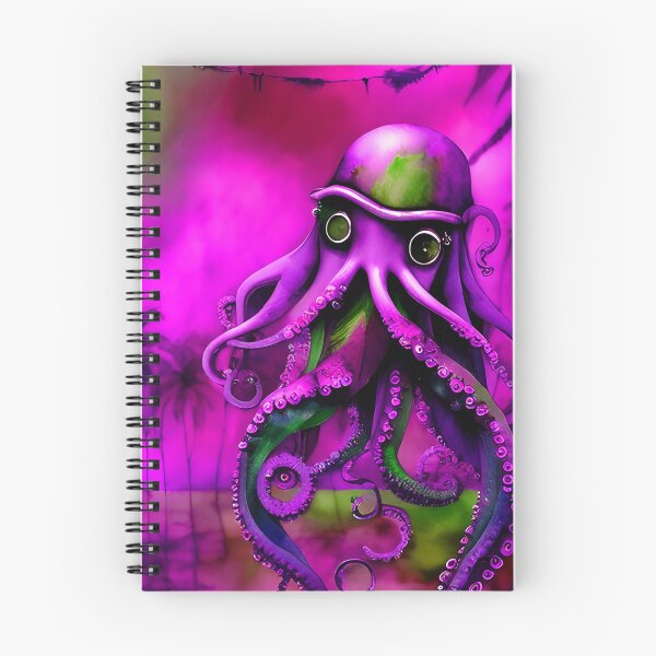 Item preview, Steampunk Octopus Retrofuturism - Lilac and Pink Cephalopod - AI Generated Art 8 of 8 designed and sold by Beachy.