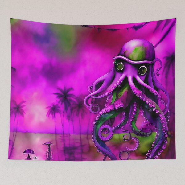 Item preview, Steampunk Octopus Retrofuturism - Lilac and Pink Cephalopod - AI Generated Art 8 of 8 designed and sold by Beachy.