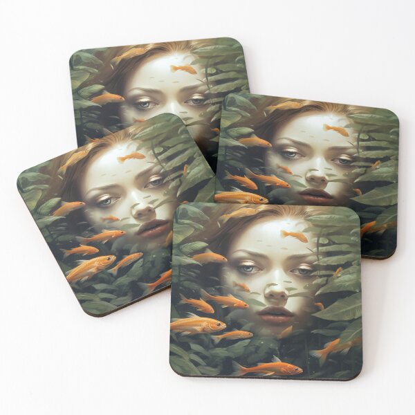 Item preview, Beautiful woman surrounded by gold fish designed and sold by Teniche.