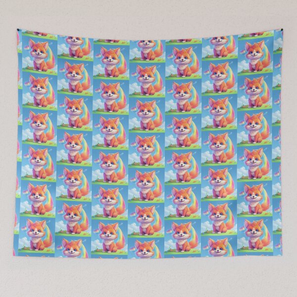 Item preview, Cute colorful rainbow baby fox designed and sold by Earth Nature Creations.