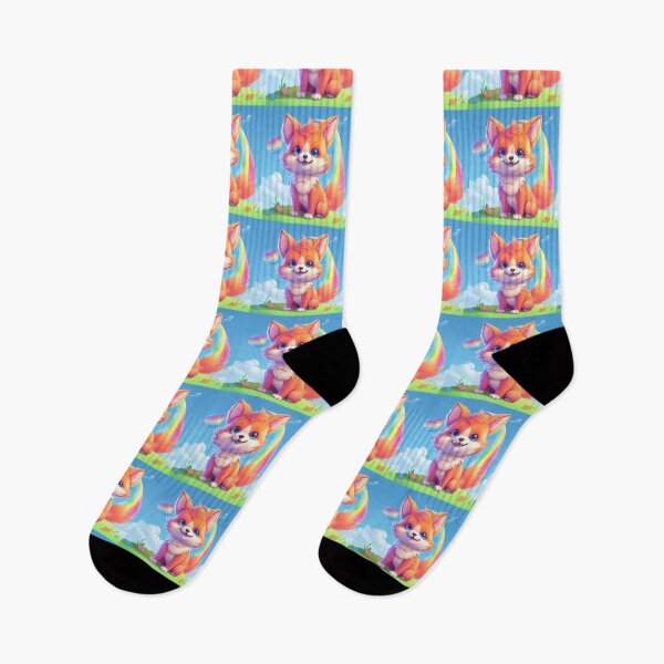 Item preview, Cute colorful rainbow baby fox designed and sold by Earth Nature Creations.