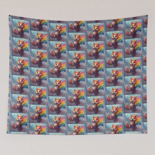 Item preview, Cute colorful rainbow baby fox designed and sold by Earth Nature Creations.