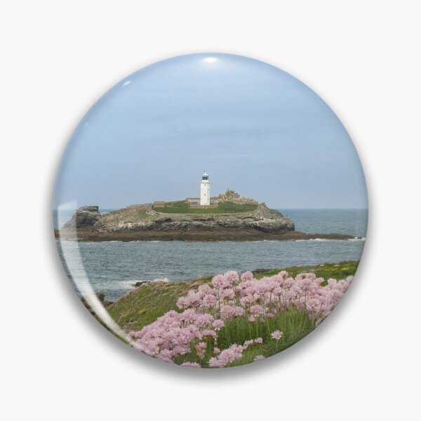 Item preview, Godrevy lighthouse with sea pinks designed and sold by kathleenjean.