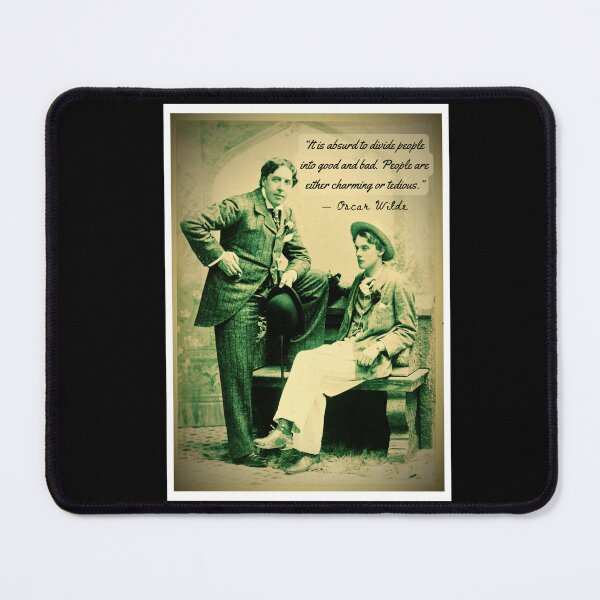 Item preview, Oscar Wilde and Bosie Douglas portrait and quote: “It is absurd to divide people into good and bad...” designed and sold by artbleed.