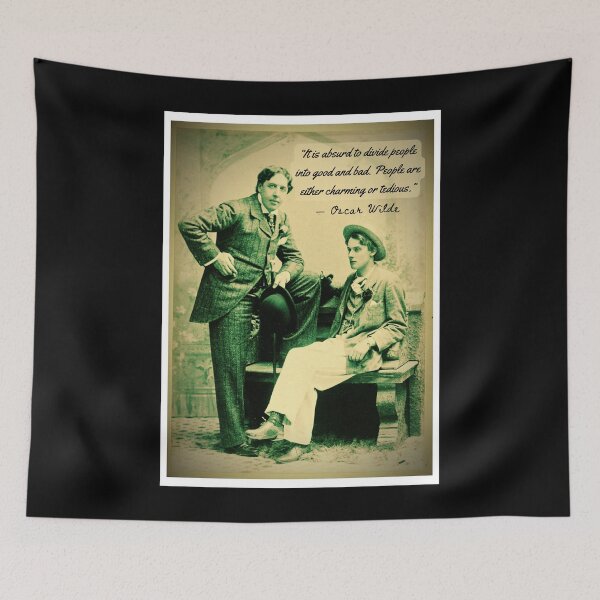 Item preview, Oscar Wilde and Bosie Douglas portrait and quote: “It is absurd to divide people into good and bad...” designed and sold by artbleed.
