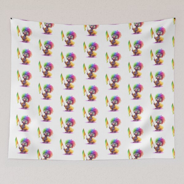 Item preview, Cute colorful rainbow baby emu bird designed and sold by Earth Nature Creations.