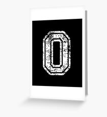 #0 Number Zero Sports Team T-Shirt White Text Greeting Card