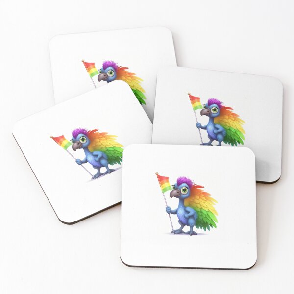 Item preview, Cute colorful rainbow baby emu bird designed and sold by Earth Nature Creations.