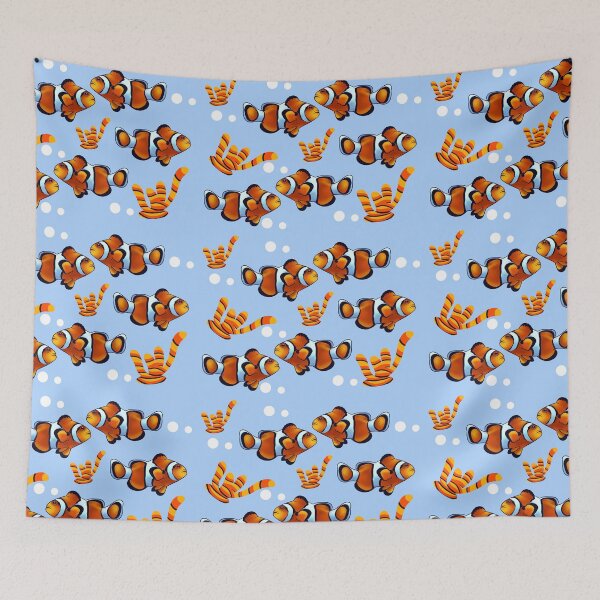 Item preview, Clown fish cute fish pattern designed and sold by nickardi.