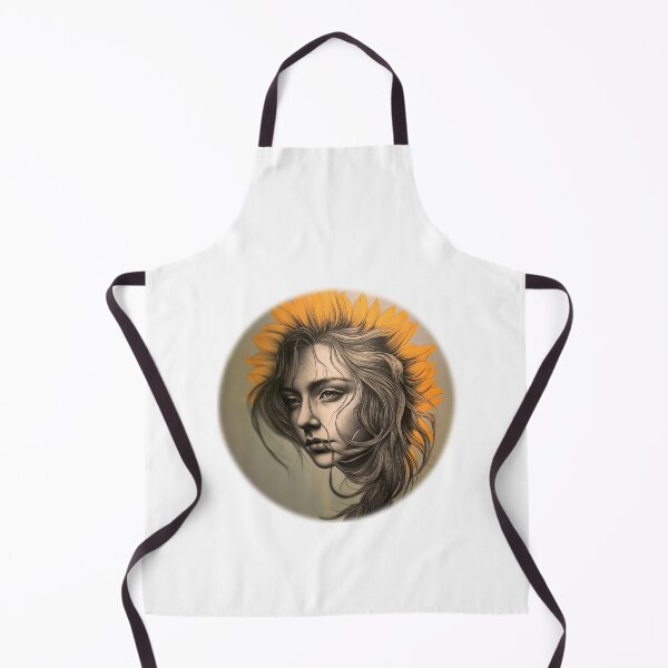 Item preview, female portrait with sunflower - Different logo size, position? Email me - designed and sold by Picture-Art.