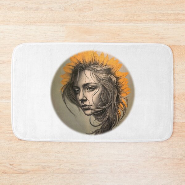 Item preview, female portrait with sunflower  - Different logo size, position? Email me -  designed and sold by Picture-Art.
