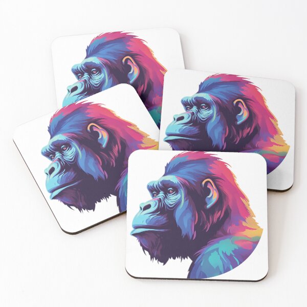 Item preview, colorful gorilla portrait  - Different logo size, position? Email me -  designed and sold by Picture-Art.