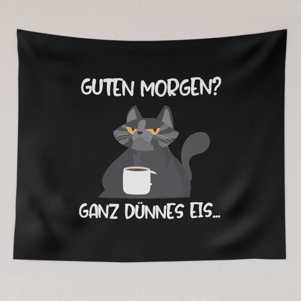 Item preview, Guten Morgen? Ganz Dünnes Eis Katze Kaffee Büro Katze designed and sold by Lenny Stahl.