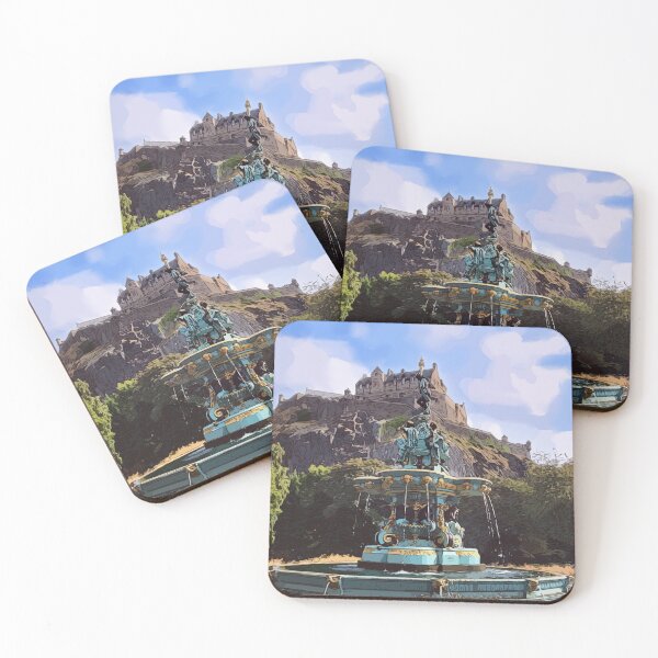 Item preview, Edinburgh castle and the Ross Fountain designed and sold by CatrionaCeltica.