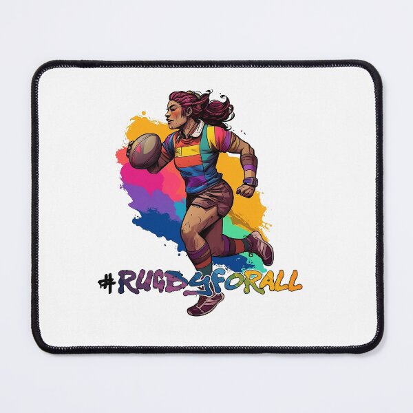 Item preview, Female Gay Rugby Player 2 with #RugbyForAll text designed and sold by The Nerdy Squizzle.