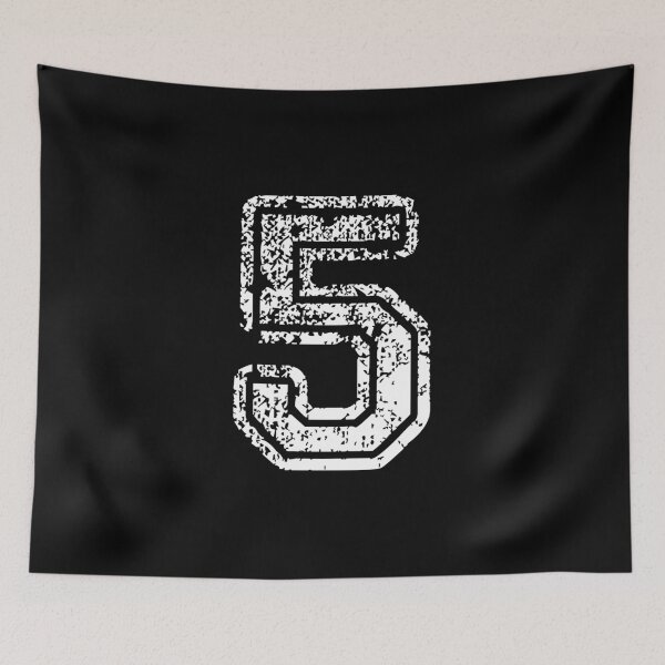 Item preview, #5 Number Five Sports Team T-Shirt White Text designed and sold by SickDesign.