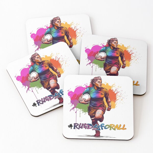 Item preview, Female Gay Rugby Player 2 with #RugbyForAll text designed and sold by The Nerdy Squizzle.