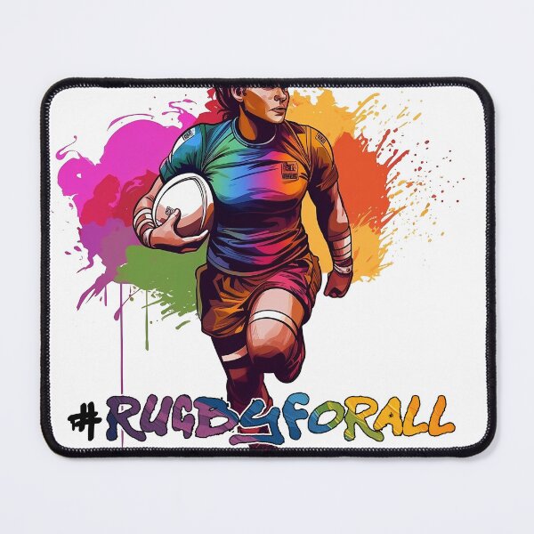 Item preview, Female Gay Rugby Player 2 with #RugbyForAll text designed and sold by The Nerdy Squizzle.