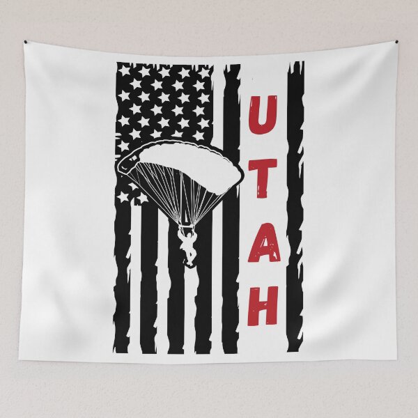 Item preview, Skydiving in Utah - Vintage Paragliding Parachuting Logo designed and sold by Vintage-TM.