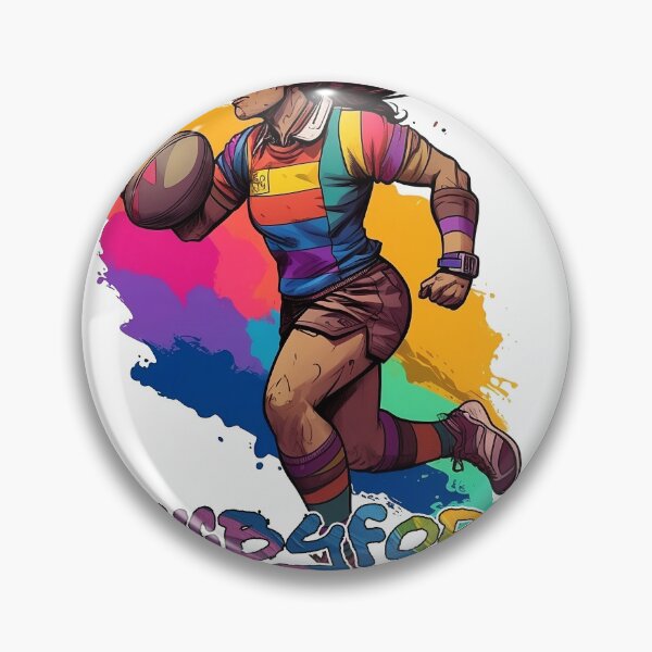 Artikelvorschau, Weibliche schwule Rugbyspielerin 2 mit #RugbyForAll-Text entworfen und verkauft von The Nerdy Squizzle.