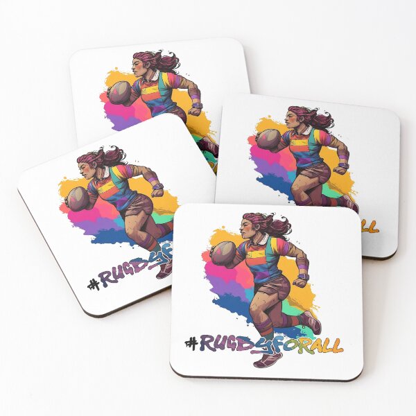 Item preview, Female Gay Rugby Player 2 with #RugbyForAll text designed and sold by The Nerdy Squizzle.