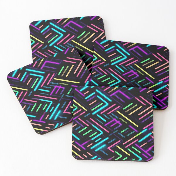 Item preview, Neon Rainbow Lines Pattern - Vibrant Multicolored Abstract Design designed and sold by SweetWhiskers.
