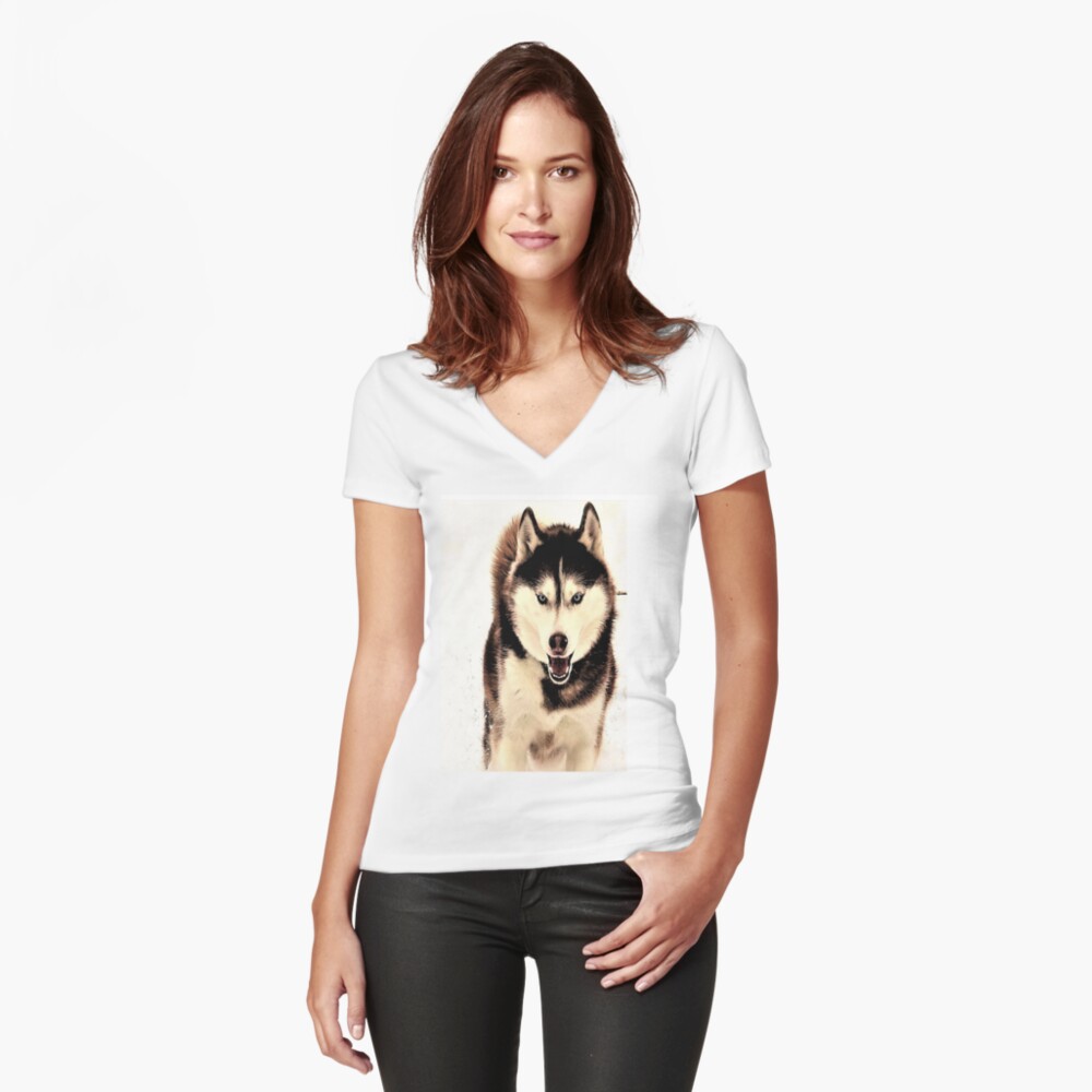 Item preview, Fitted V-Neck T-Shirt designed and sold by RBCat007.